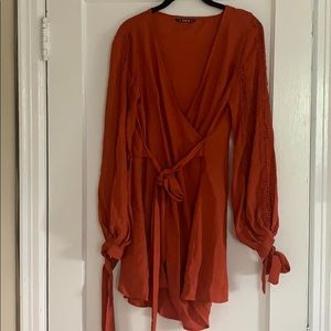 Shein faux wrap dress